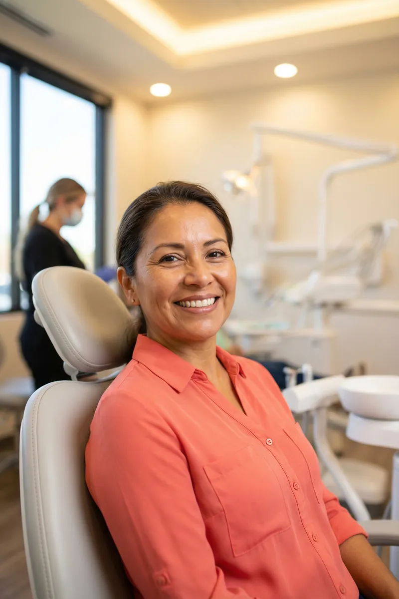 Confident patient smiling after dental implant treatment at myDental Anderson Mill