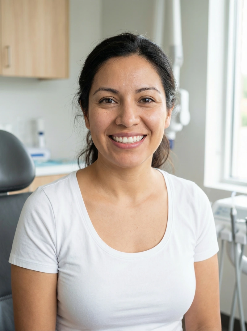 Patient smiling confidently after Invisalign treatment at myDental Anderson Mill