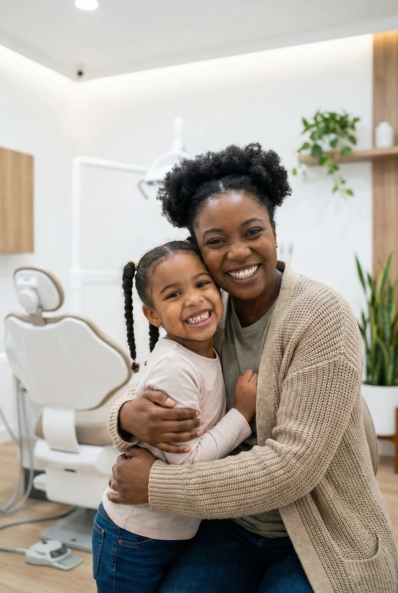 Happy child after a dental visit at myDental Ben White