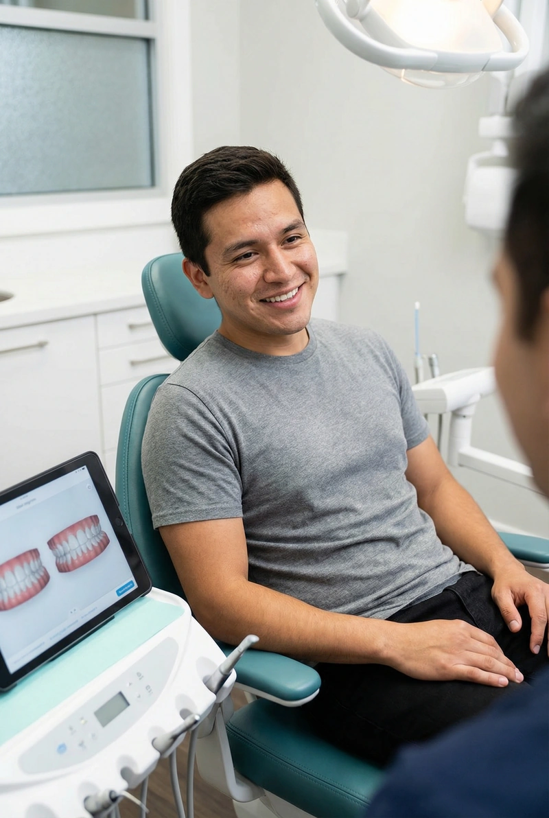 Patient considering Invisalign clear aligner treatment at myDental Elgin