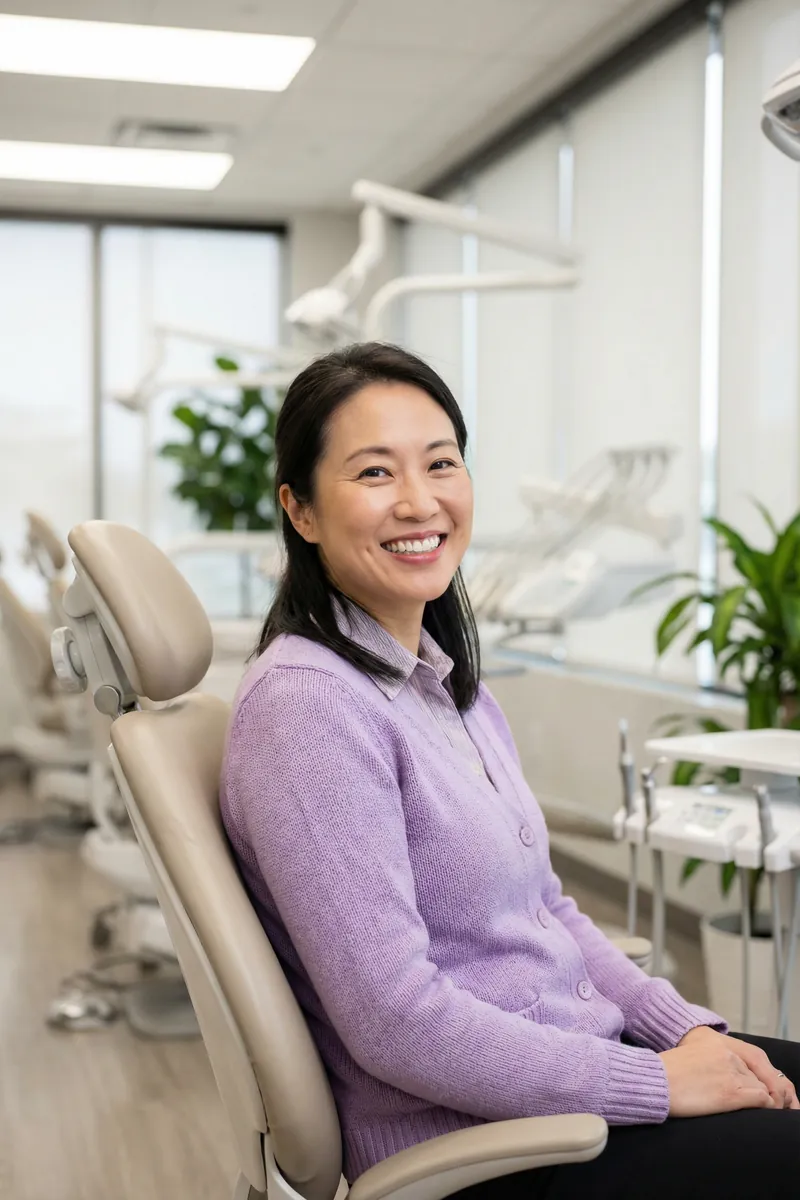 Confident patient smiling after dental implant treatment at myDental Georgetown