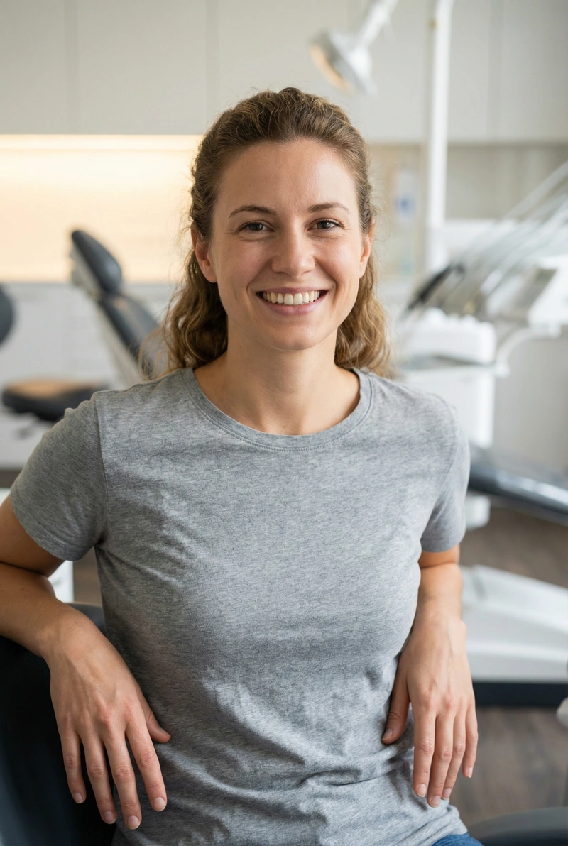 Patient smiling confidently after Invisalign treatment at myDental Georgetown