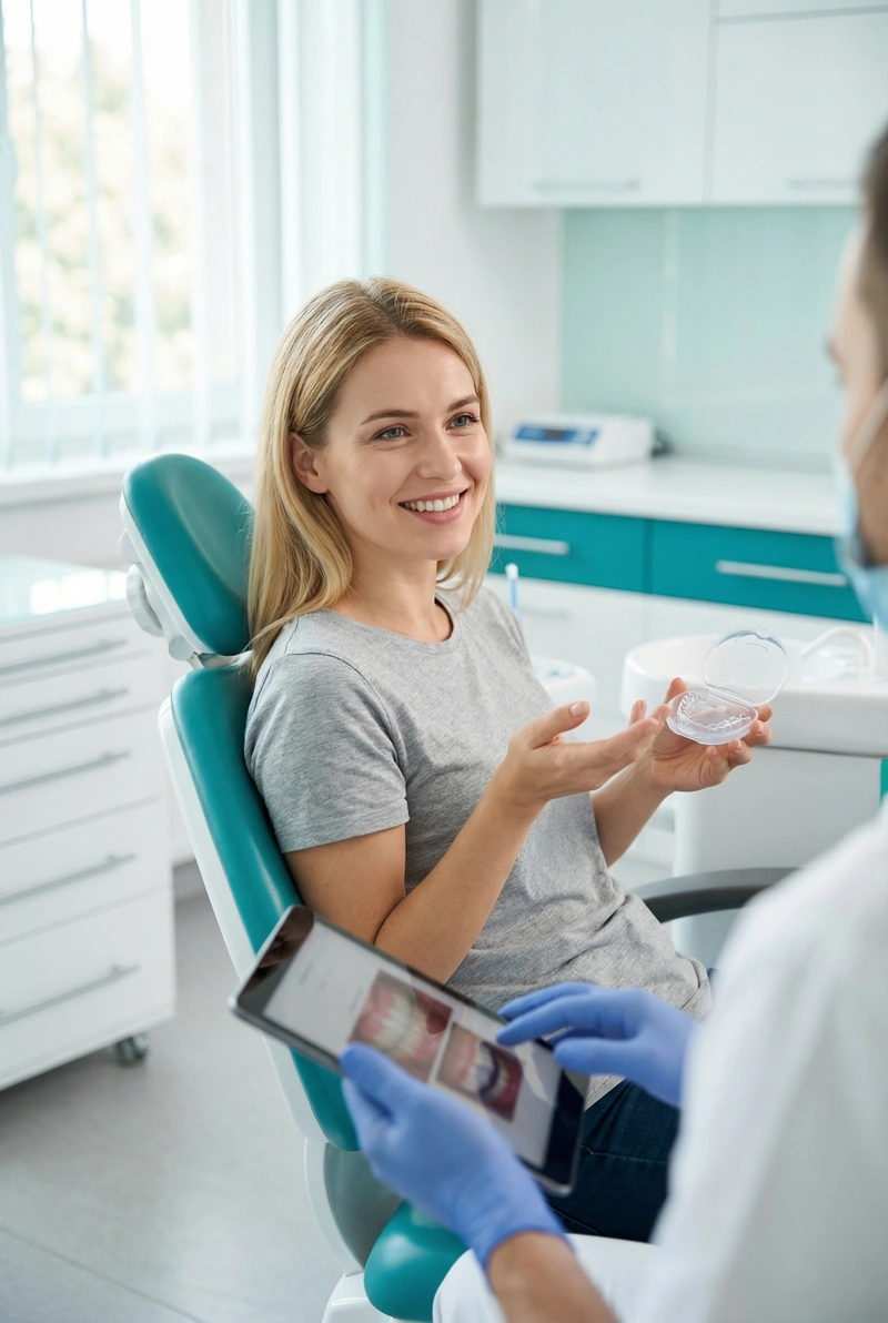 Patient considering Invisalign clear aligner treatment at myDental Georgetown