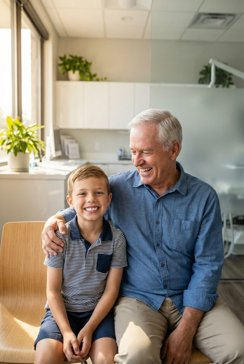 Happy child after a dental visit at myDental Georgetown