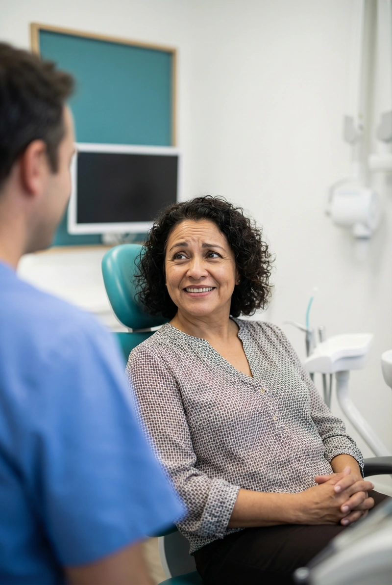 Patient consulting with periodontist about gum health at myDental Manor