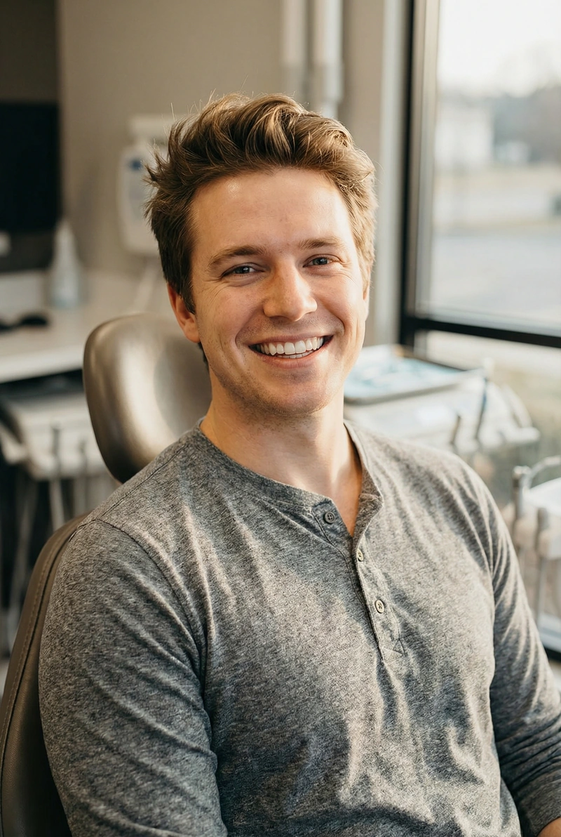 Patient smiling confidently after Invisalign treatment at myDental Norwood Park