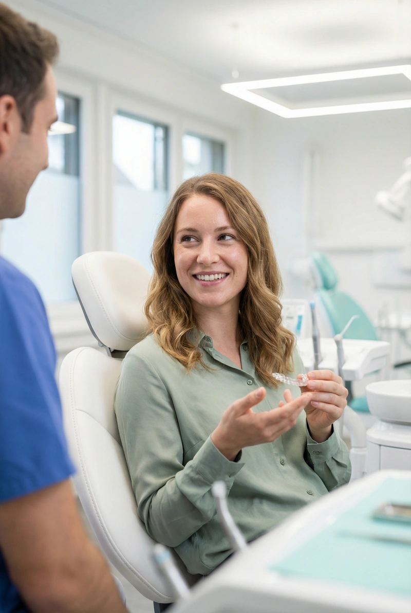 Paciente considerando el tratamiento Invisalign en myDental Round Rock