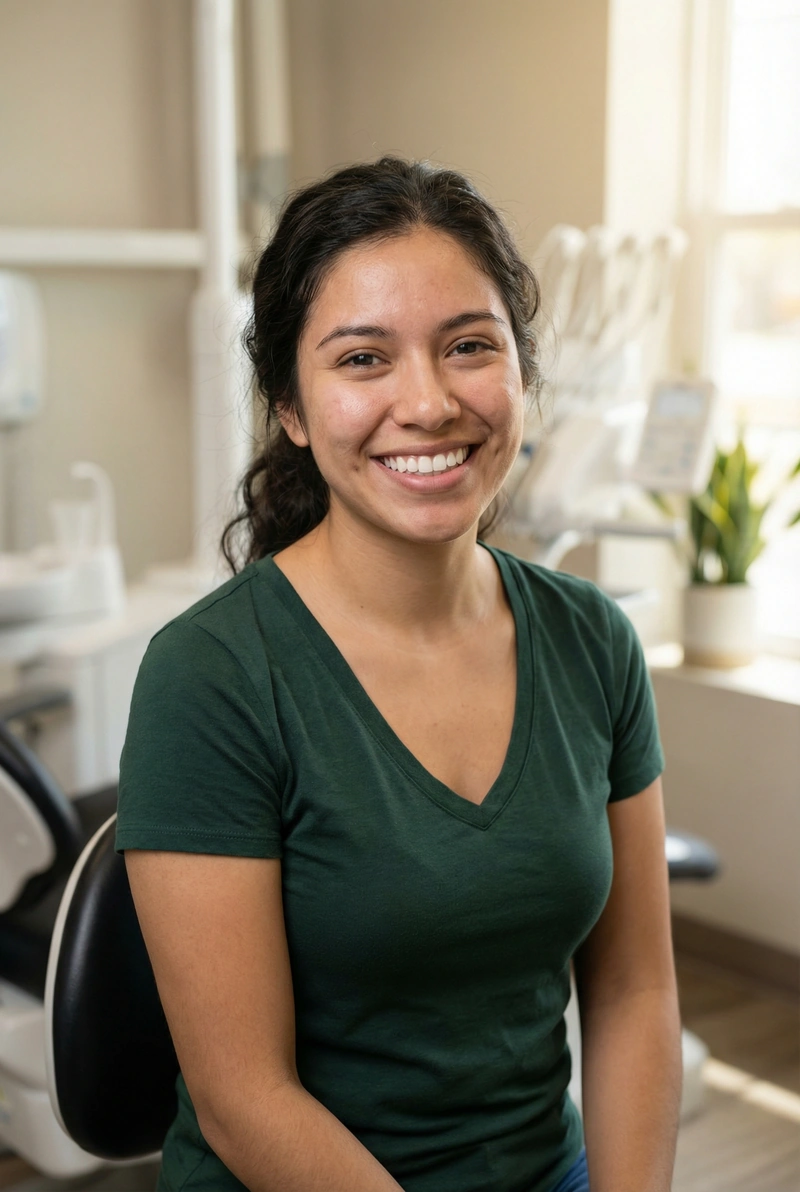 Patient smiling confidently after Invisalign treatment at myDental San Marcos