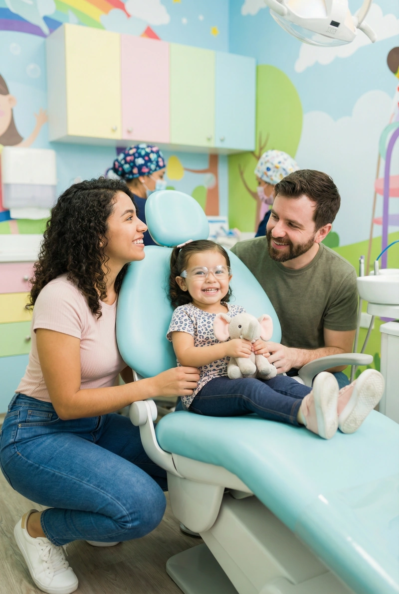 Happy child after a dental visit at myDental San Marcos