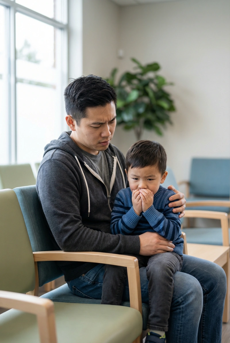 Young child during a gentle dental exam at myDental Tech Ridge