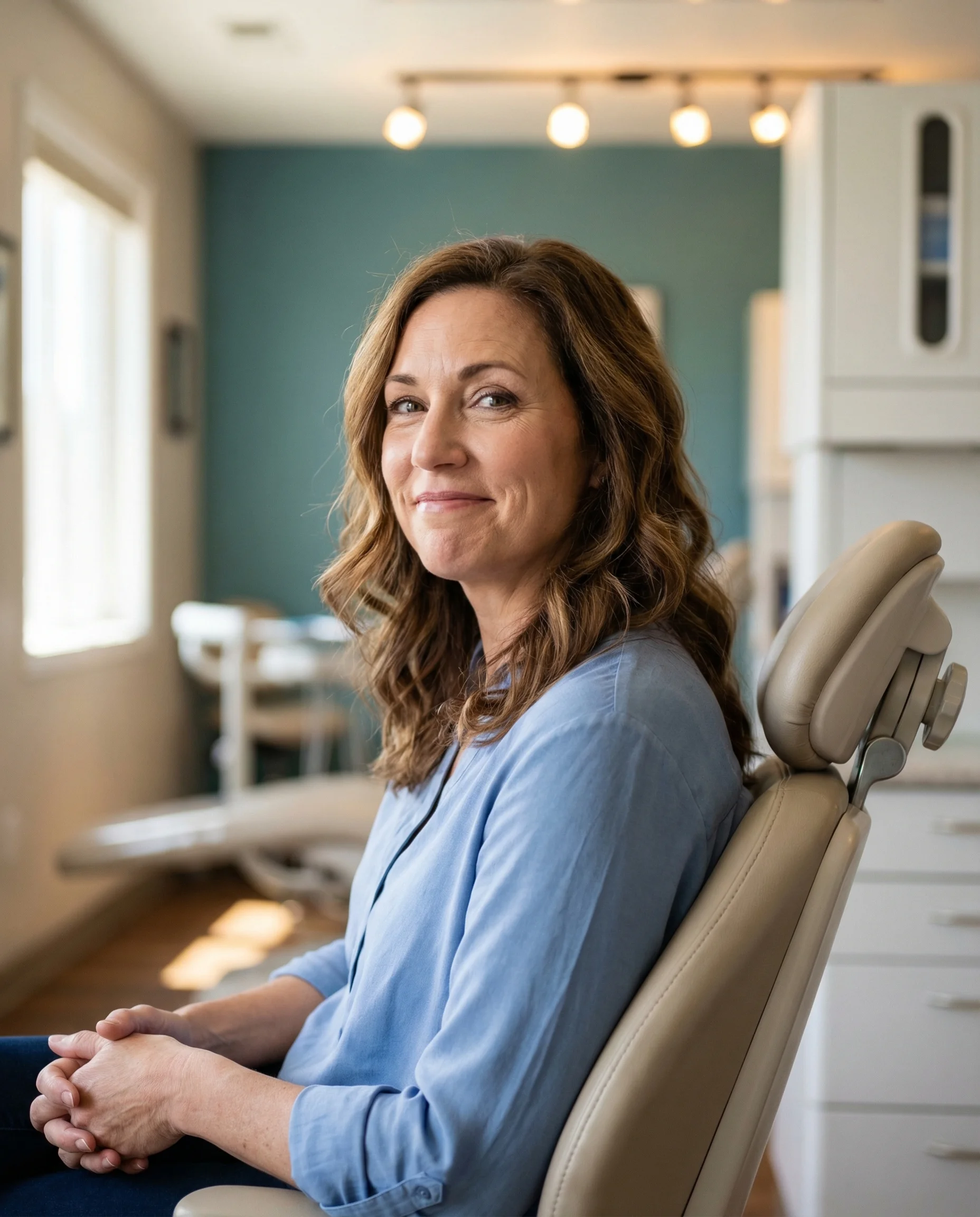 Patient considering cosmetic dentistry options at myDental Tech Ridge in Austin