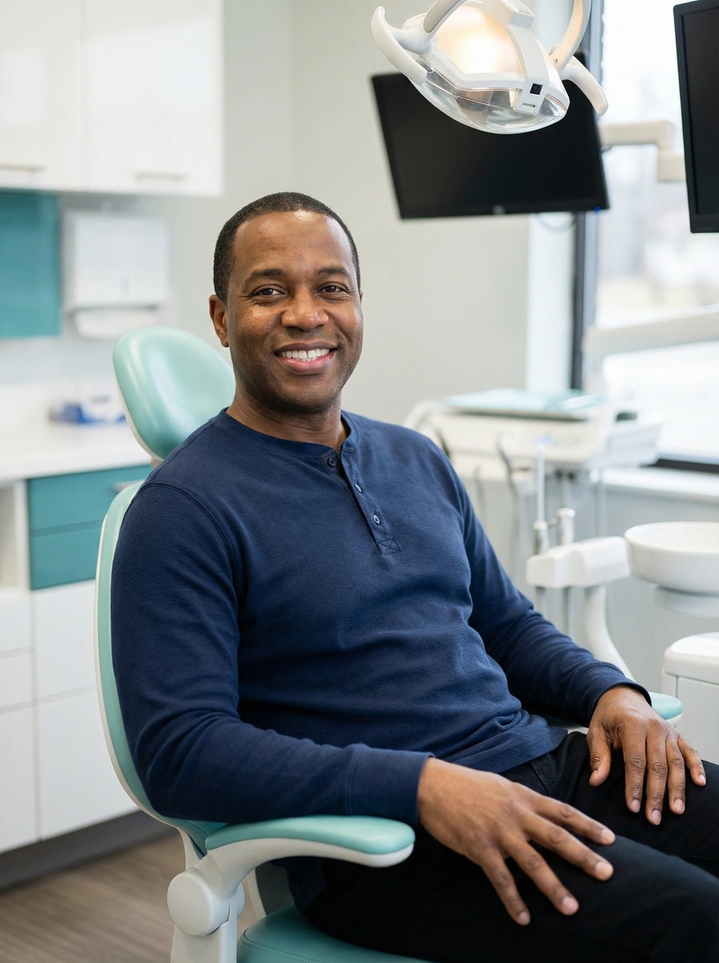 Patient feeling relieved after emergency dental treatment