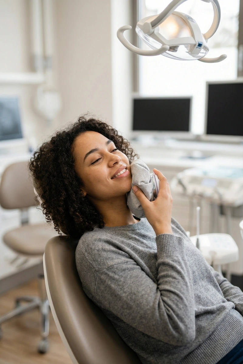 Patient smiling confidently after a successful oral surgery procedure