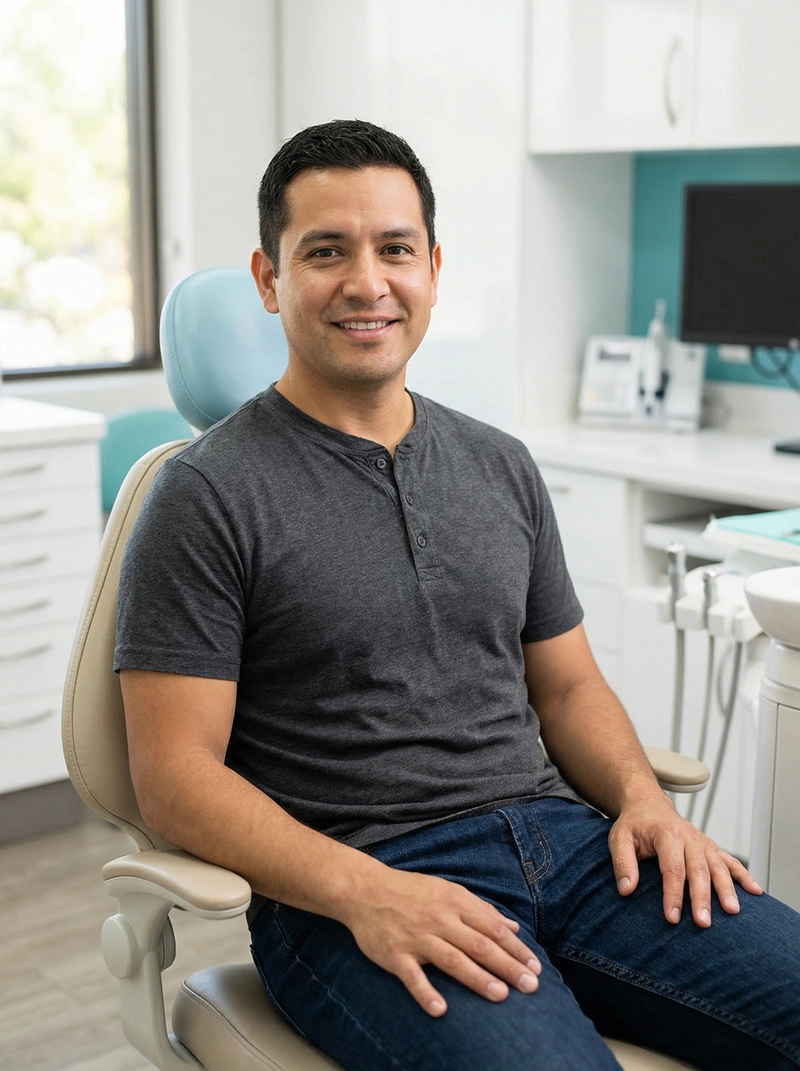 Patient feeling relieved after root canal treatment at myDental
