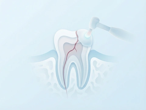 Illustration of emergency tooth repair showing composite bonding material restoring a cracked tooth