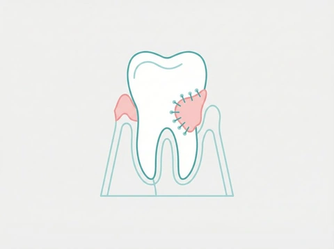 Gum grafting procedure to restore receded gum tissue